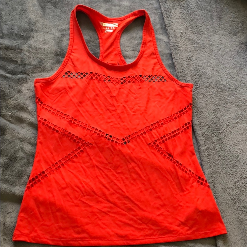 Orange Forever 21 racerback cutout workout top